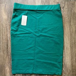 Forest green pencil skirt